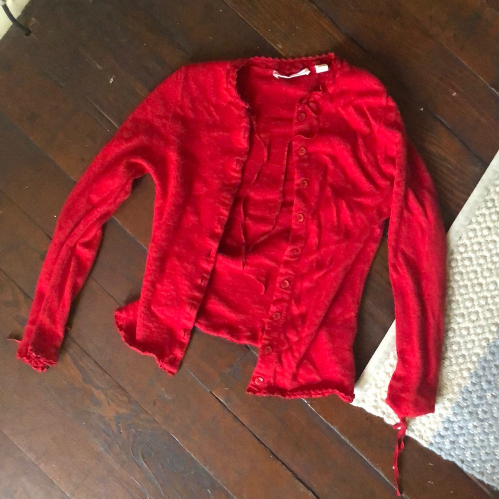Doen red cardigan